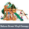 Image of Gorilla Playsets Great Skye I Wooden Swing Set with Deluxe Green Vinyl Canopy