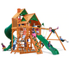 Image of Gorilla Playsets Great Skye I Wooden Swing Set with Standard Wood Roof