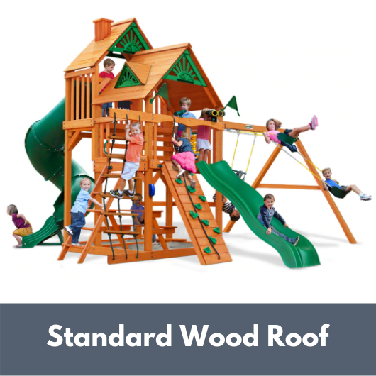 Gorilla Playsets Great Skye I Wooden Swing Set with Standard Wood Roof