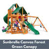 Image of Gorilla Playsets Great Skye I Wooden Swing Set with Sunbrella Canvas Forest Green Canopy