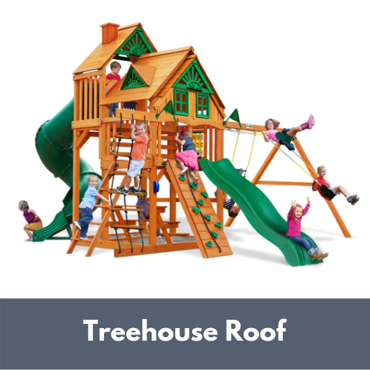 Gorilla Playsets Great Skye I Wooden Swing Set with Treehouse Roof