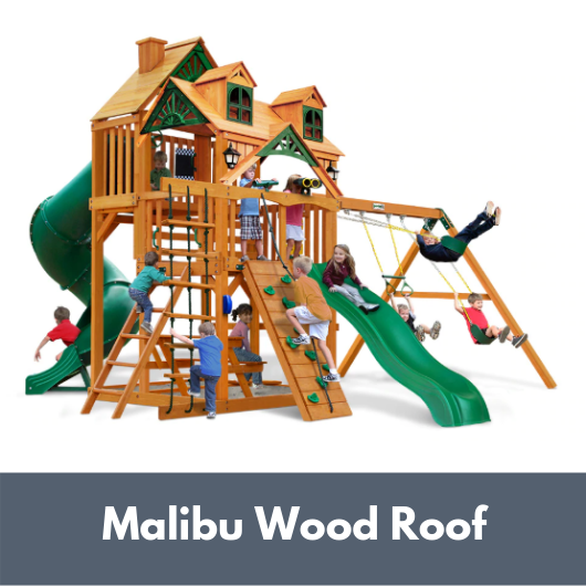 Gorilla Playsets Great Skye I Wooden Swing Set with Malibu Wood Roof