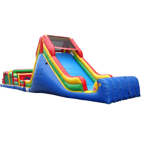 75'L Obstacle Course by Happy Jump 16' slide