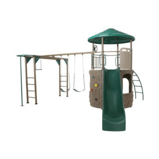 LIFETIME Adventure Tower Metal Swing Set with Monkey Bars