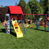 Image of Lifetime Double Slide Deluxe Playset - primary colors - kids playing