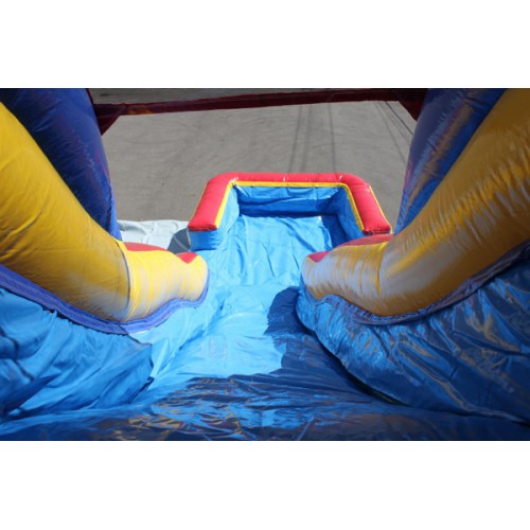 Moonwalk USA Inflatable Slide 18'H Double Dip Inflatable Slide Wet n Dry (Red n Blue) W-263