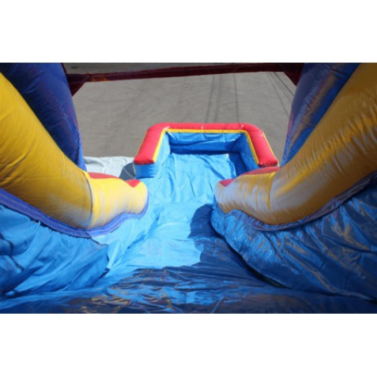 18'H Double Dip Inflatable Slide Wet/Dry (Red and Blue) - slide