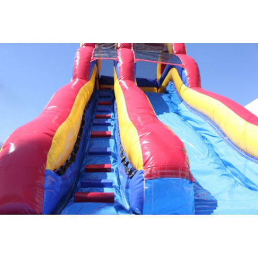 Moonwalk USA Inflatable Slide 18'H Double Dip Inflatable Slide Wet n Dry (Red n Blue) W-263