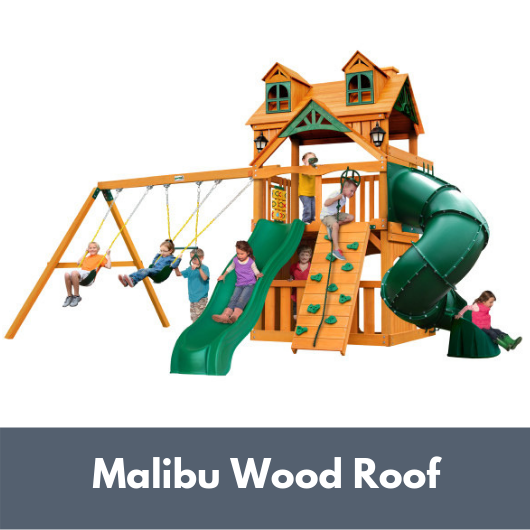 Mountaineer Swing Set Clubhouse with Malibu Wood Roof