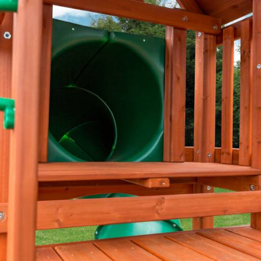 Gorilla Playsets Nantucket Deluxe Wood Swing Set - Tube Slide