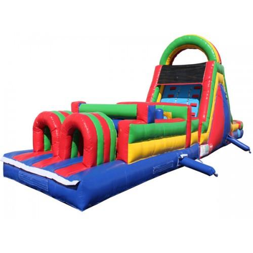 Moonwalk USA Inflatable Slide 45'L x 12'H Wet n Dry Obstacle Course Green O-124-G