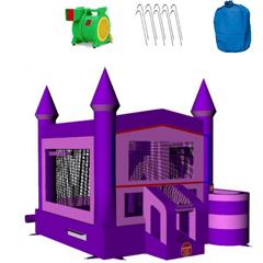 Pink Castle 4-in-1 Commercial Bounce House Combo Wet n Dry