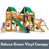 Image of Gorilla Playsets Pioneer Peak Wooden Swing Set with Deluxe Green Vinyl Canopy