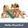 Image of Gorilla Playsets Pioneer Peak Wooden Swing Set with Malibu Wood Roof