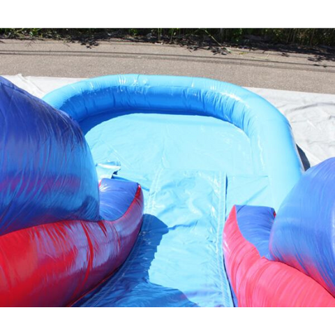 Red n Blue 2 Lane Commercial Combo Bounce House with pool