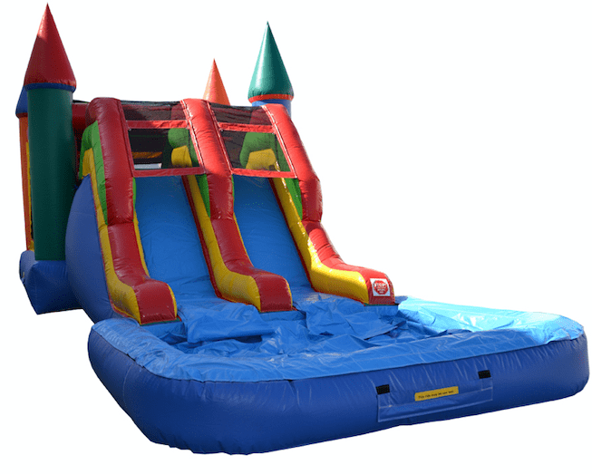 Commercial Bounce House - 5 in 1 Super Combo Double Lane With Pool - The Bounce House Store