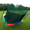 Image of Side view of 9' x 14' Rectagon Magic Circle Trampoline with Safety Enclosure