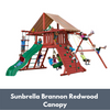Image of Gorilla Sun Climber Wooden Swing Set with Sunbrella Brannon Redwood Canopy