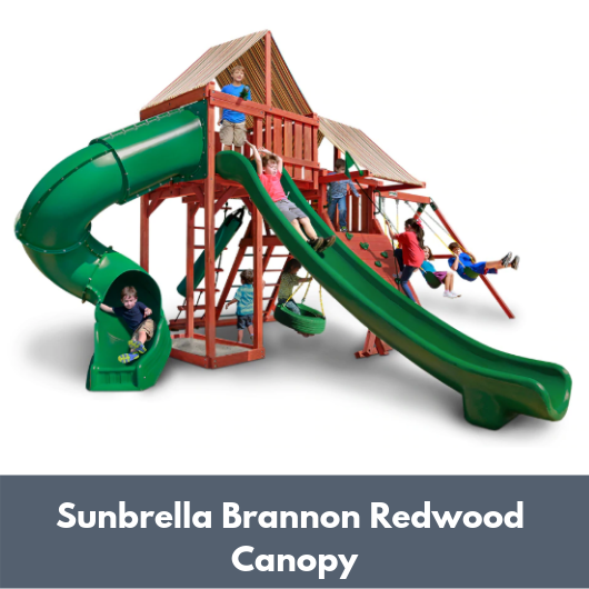 Gorilla Playsets Sun Climber Deluxe Wooden Swing Set with Sunbrella Canopy