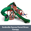 Image of Gorilla Playsets Sun Climber Deluxe Wooden Swing Set with Sunbrella Canvas Forest Green Canopy