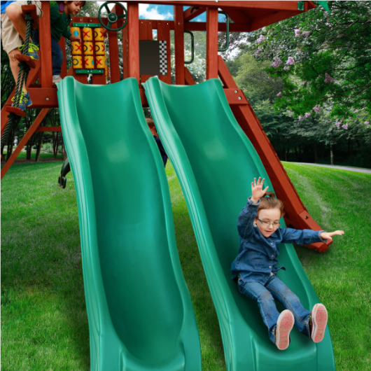 Boy on Gorilla Dual Alpine Wave Slide