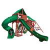 Image of Gorilla Playsets Sun Valley Deluxe Wooden Swing Set with Deluxe Green Vinyl Canopy