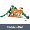 Image of Gorilla Treasure Trove II Wooden Swing Set with Treehouse Roof