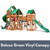 Image of Gorilla Treasure Trove I Wooden Swing Set with Deluxe Green Vinyl Canopy