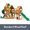 Image of Gorilla Treasure Trove I Wooden Swing Set with Standard Wood Roof
