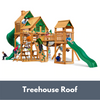 Image of Gorilla Treasure Trove I Wooden Swing Set with Treehouse Roof