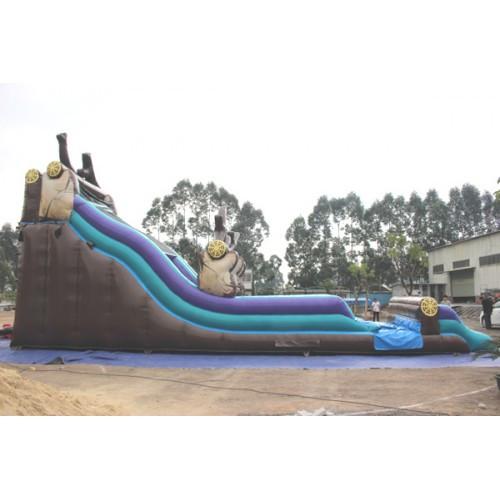 Inflatable Slide - 21' H Log Mountain Commercial Slide Wet/Dry - The Bounce House Store