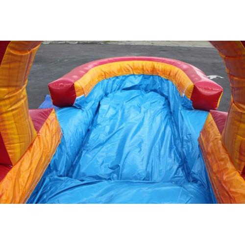 Moonwalk USA Inflatable Slide Volcano Inflatable Slip N Slide with Pool W-163