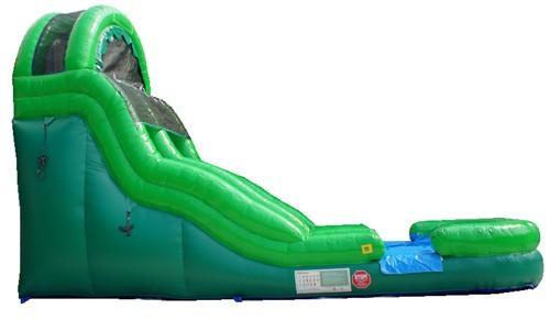 Inflatable Slide - 18'H Bubble Bump Green Inflatable Slide Wet/Dry - The Bounce House Store