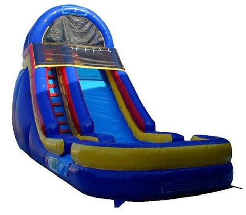 Inflatable Slide - 18'H Cool Blue Inflatable Slide Wet/Dry - The Bounce House Store