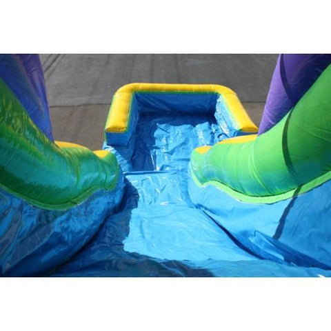 Inflatable Slide - 18'H Double Dip Inflatable Slide Wet/Dry - The Bounce House Store