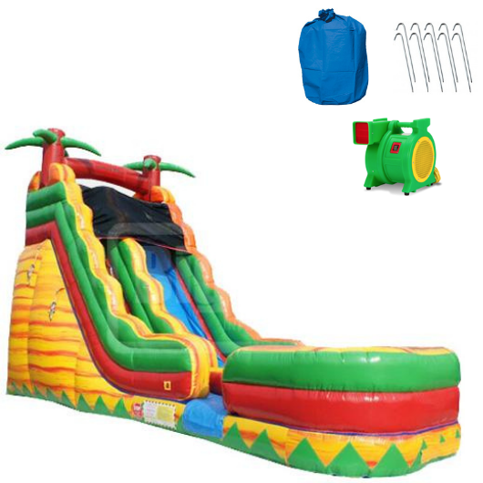 Moonwalk USA Inflatable Slide 19'H Volcano Slide Wet n Dry W-287