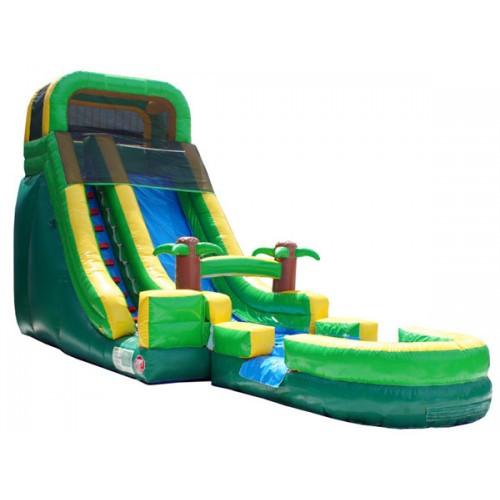 Inflatable Slide - 22'H Palm Tree Screamer Inflatable Slide Wet/Dry - The Bounce House Store