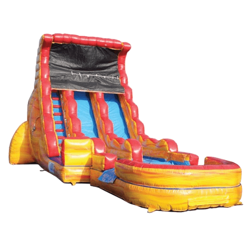 Moonwalk USA Inflatable Slide 19'H Dual Lane Inflatable Wet/Dry Slide With Pool W-356