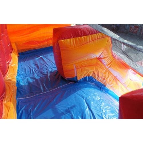 Moonwalk USA Inflatable Slide 19'H Dual Lane Inflatable Wet/Dry Slide With Pool W-356