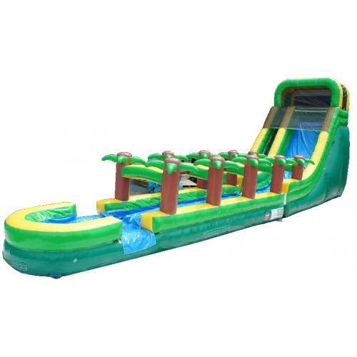 Moonwalk USA 18'H Palm Tree Screamer Slide + Inflatable Slip And Slide Bundle W-624