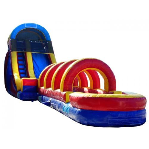 Moonwalk USA Commercial Bounce House 18'H Rainbow Commercial Slide + Slip N Slide Bundle W-628