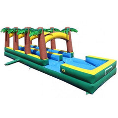 Inflatable Slide - Dual Lane Paradise Inflatable Slip N Slide with Pool - The Bounce House Store
