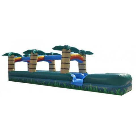 Inflatable Slide - 36'L Inflatable Double Lane Slip And Slide With Pool - The Bounce House Store