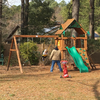 Image of chateau swing set with wooden roof