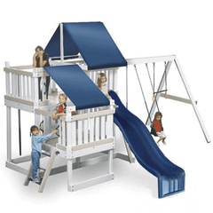 congo monkey playsystem #2 swing set white with blue accessories