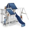 Image of congo monkey playsystem #2 swing set white with blue accessories