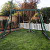 Image of congo swing central 3 position swing set in green color