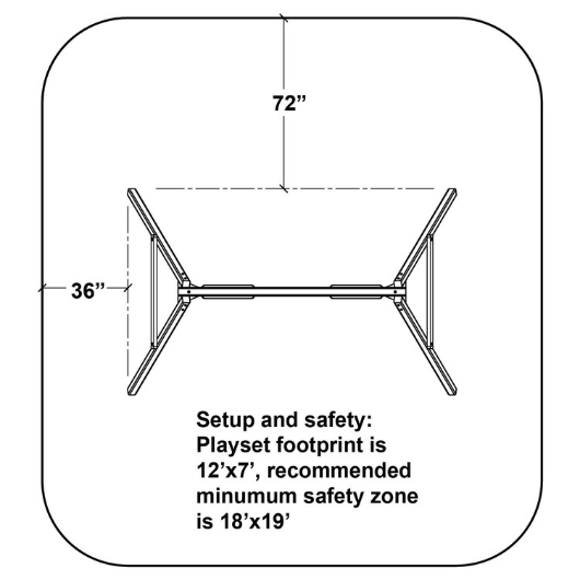 congo swing central swing set size and dimensions