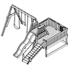 Image of drawing of congo swingn monkey 3 swing set