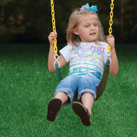 girl swinging on gorilla swing set